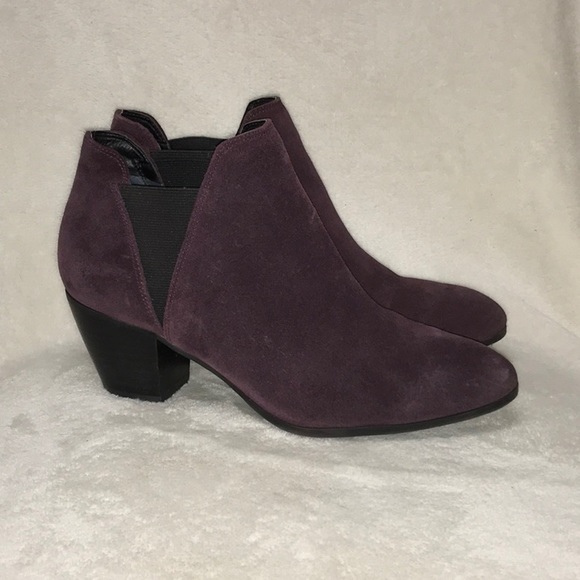 purple suede ankle boots